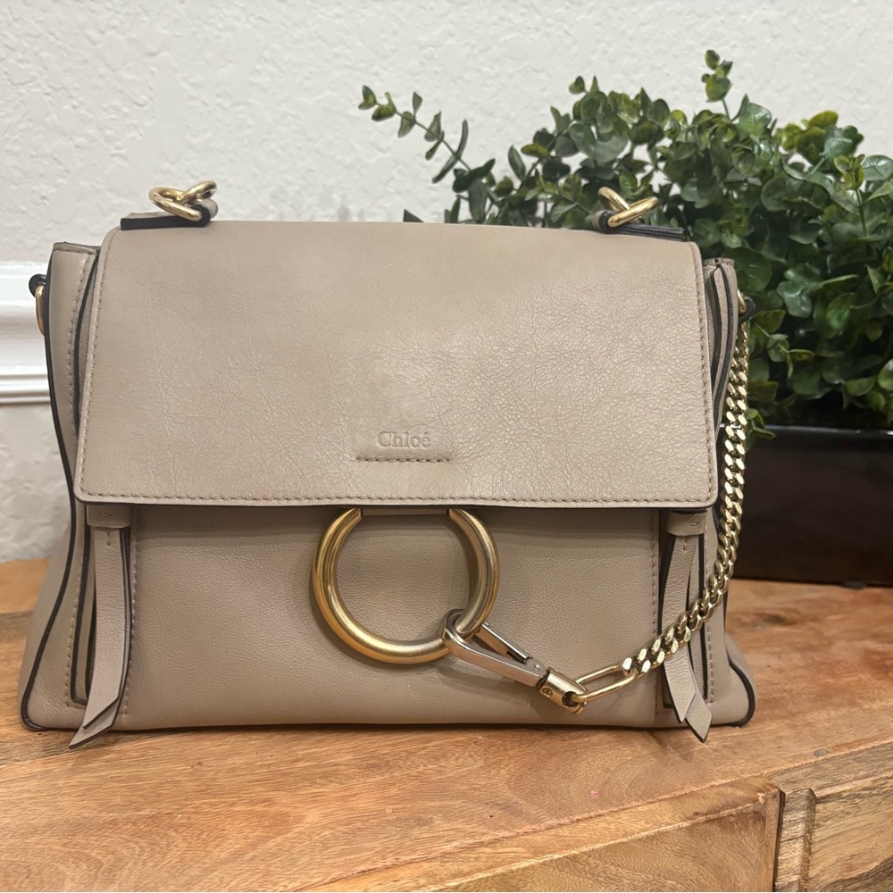 Chloe Taupe 2 way Satchel and Crossbody